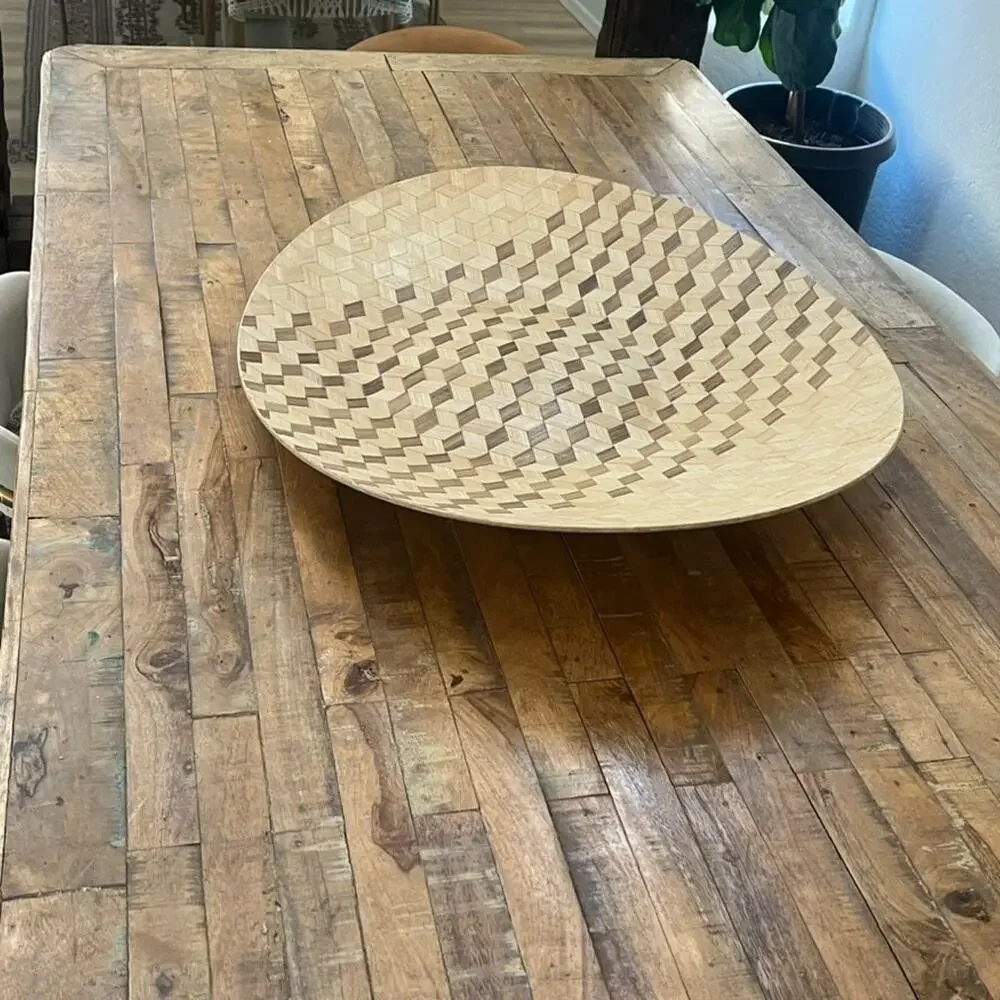00's IKEA Sweden Bamboo XXL Tray Design by Nicolas Cortolezzi Modern Geometric